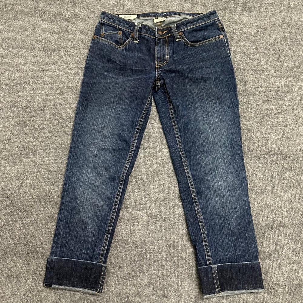 Banana Republic Jeans Womens 4 Dark Wash Classic Skinny Cuffed Stretch Denim